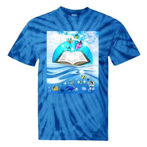 Frutiger Aero Aesthetic Tech Book Butterfly Tie-Dye T-Shirts - Figerry