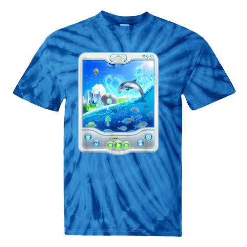 Frutiger Aero Skeuomorphism User Interface Nostalgia Tie-Dye T-Shirts - Figerry