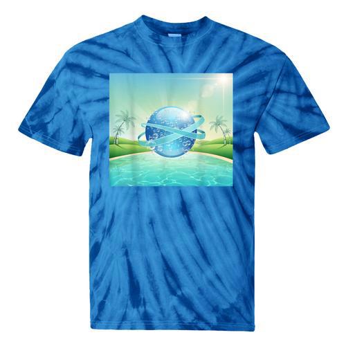 Frutiger Aero Y2k Aesthetic Palm Trees Cyber Beach World Tie-Dye T-Shirts - Figerry