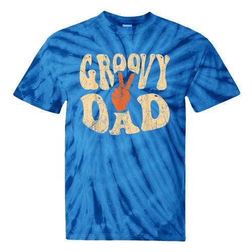 Groovy Dad 70s Aesthetic Nostalgia 1970's Retro Dad Tie-Dye T-Shirts - Figerry