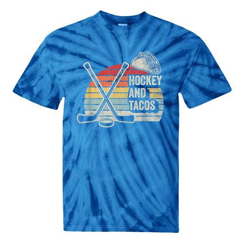 Hockey And Tacos Retro Nostalgia Lovers Tie-Dye T-Shirts - Figerry
