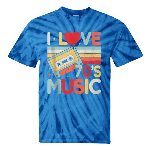 I Love 70's Music Retro Style Nostalgia Cassette 1970s Party Tie-Dye T-Shirts - Figerry