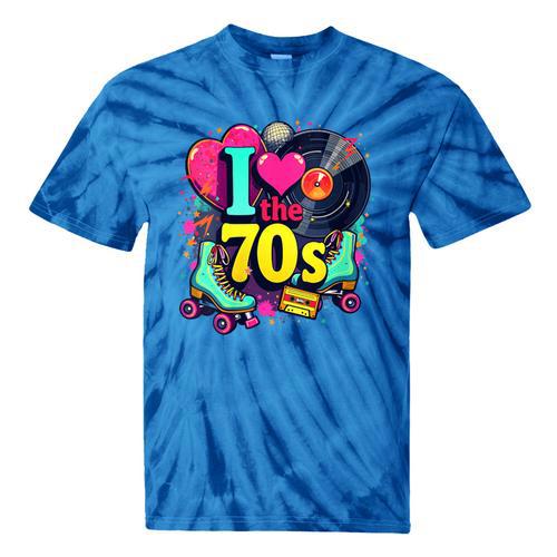 I Love The 70s Vintage Cassette Roller Vinyl Nostalgia 70s Tie-Dye T-Shirts - Figerry