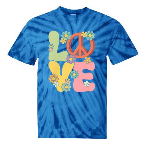 Peace Sign Love Groovy Vibes Costume Nostalgia 1980s Fashion Tie-Dye T-Shirts - Figerry