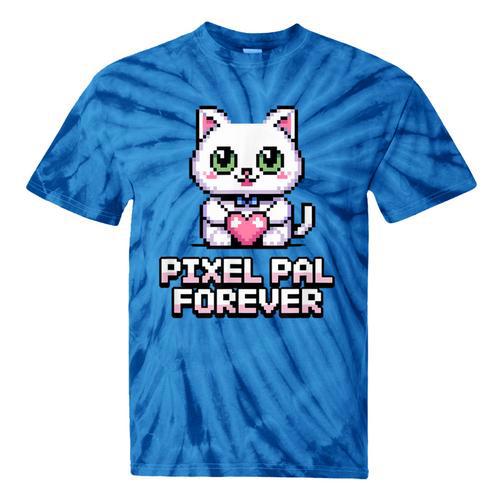 Pixel Art Pet Cat Y2K Retro Vintage Digital Nostalgia Tech Tie-Dye T-Shirts - Figerry