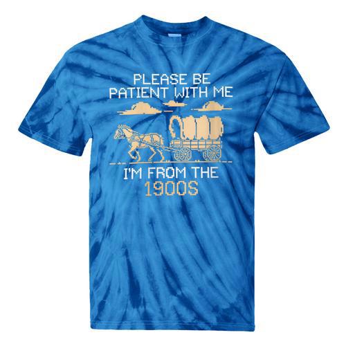 Please Be Patient I'm From The 1900s Retro Pixel Horse Wagon Tie-Dye T-Shirts - Figerry