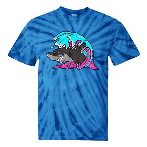 Retro 80s Shark Whale Diving Nostalgia Shark Party Tie-Dye T-Shirts - Figerry