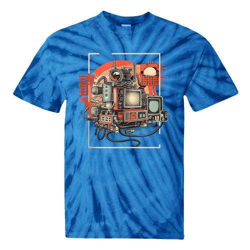Retro Tech Stack 80s 90s Nostalgia Analog TV Cameras Tie-Dye T-Shirts - Figerry