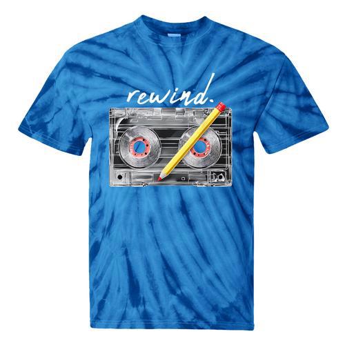 Rewind Cassette Tape Nostalgia 80s 90s Retro Music Lover Tie-Dye T-Shirts - Figerry