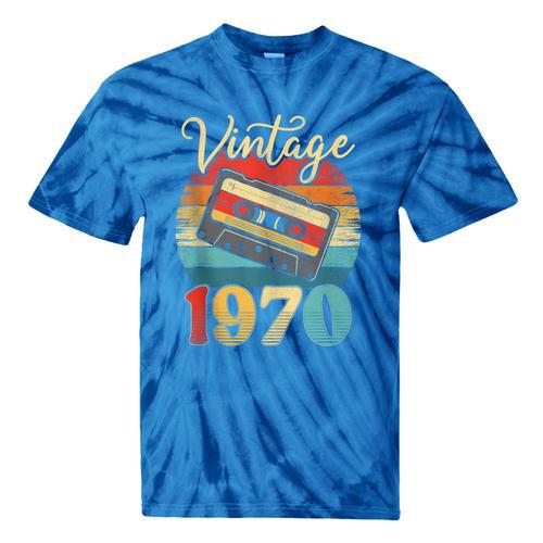 Vintage 1970 Retro Cassette Tape 70s Born Nostalgia Birthday Tie-Dye T-Shirts - Figerry