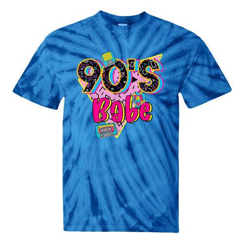 Vintage 90's Babe Party Back To 90s Cassette Nostalgia Tie-Dye T-Shirts - Figerry