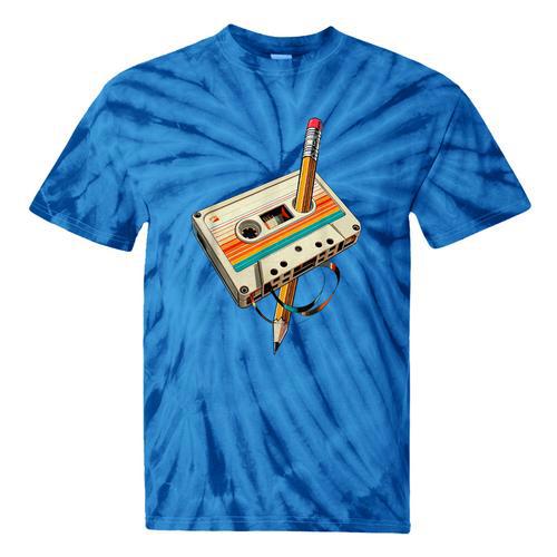 Vintage Pencil Rewind Cassette Tape Nostalgia Party 80s 90s Tie-Dye T-Shirts - Figerry