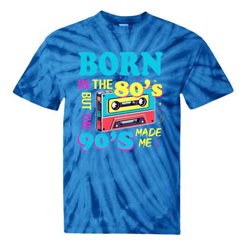 Born In The 80's But 90's Made Me Nostalgia Cassette Tape Premium Tri-Blend Tie-Dye T-Shirts - Figerry