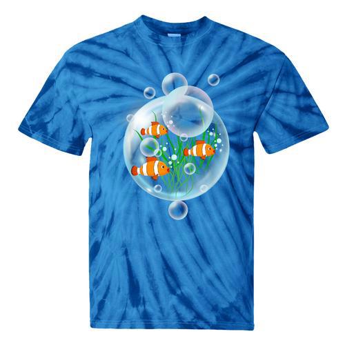 Clownfish Anemonefish Bubbles Water Frutiger Aero Y2K Style Tie-Dye T-Shirts - Figerry