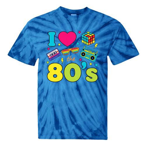 Dad I Love The 80's Retro 80s Nostalgia For Dad Premium Tri-Blend Tie-Dye T-Shirts - Figerry