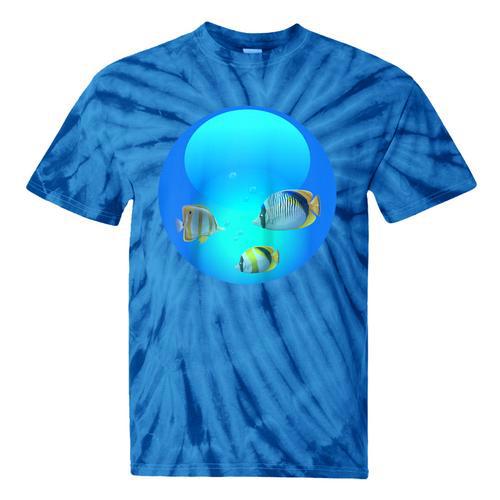 Frutiger Aero Aesthetic Tech Orb Fishes Raglan Baseball Tee Tie-Dye T-Shirts - Figerry