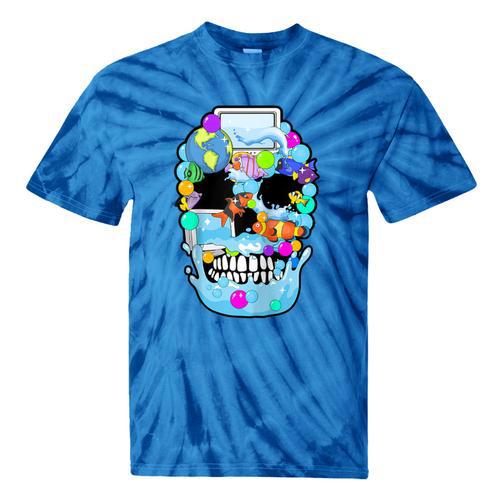 Frutiger Aero Aesthetic Tech Skull Computer Fishes Raglan Baseball Tee Tie-Dye T-Shirts - Figerry