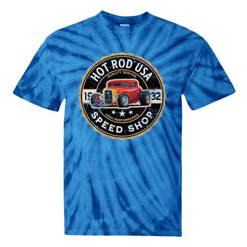 Hotrod Custom Car Automotive Nostalgia Distressed Premium Tri-Blend Tie-Dye T-Shirts - Figerry