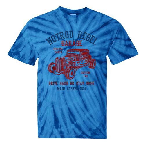 Hotrod Rebel Automotive Nostalgia Old Car Distressed Tie-Dye T-Shirts - Figerry
