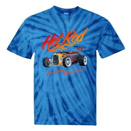 Hotrod Vintage Style Car Nostalgia Hotrod Distressed Premium Tri-Blend Tie-Dye T-Shirts - Figerry