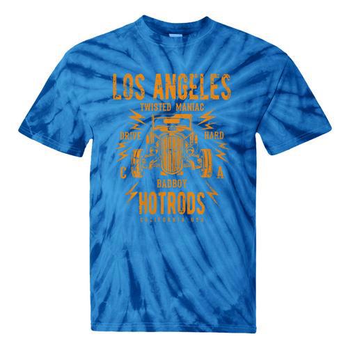Los Angeles Hotrods Automotive Nostalgia Distressed Premium Tri-Blend Tie-Dye T-Shirts - Figerry