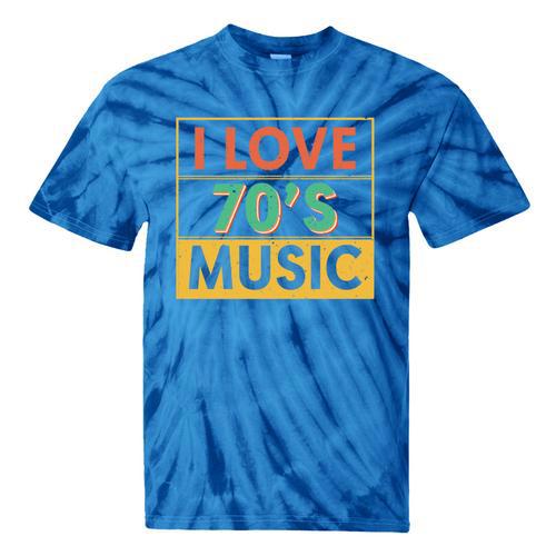 I Love 70's Music Retro Style Nostalgia Vibe 1970 70's Party Premium Tri-Blend Tie-Dye T-Shirts - Figerry