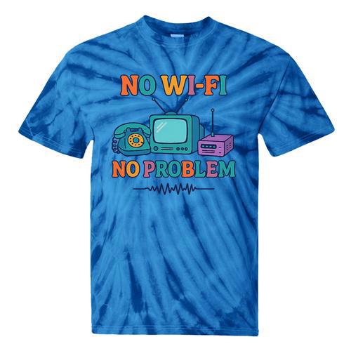 No Wi-Fi No Problem – Retro Dial Up Tech Nostalgia Premium Tri-Blend Tie-Dye T-Shirts - Figerry