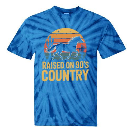 Raised On 90’s Country Horse Retro Nostalgia Western Music Tie-Dye T-Shirts - Figerry