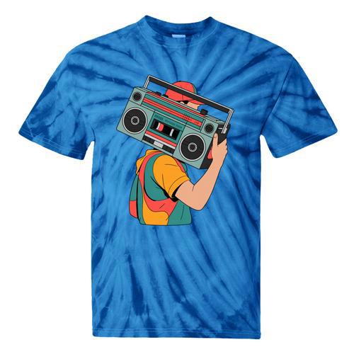 Retro 90s Boombox Nostalgia Party For Music Lovers Men Women Tie-Dye T-Shirts - Figerry