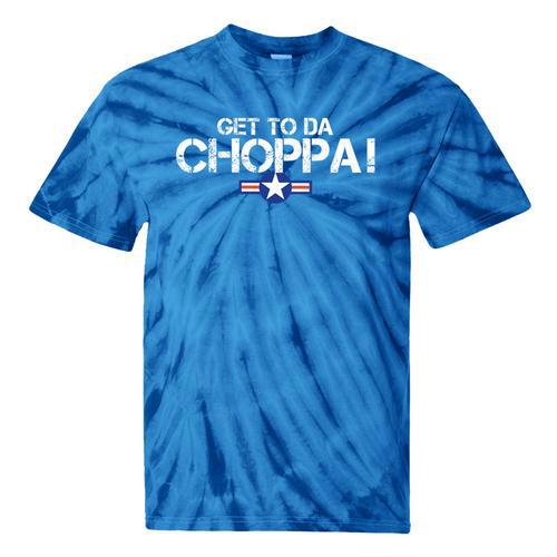 Retro Get To Da Choppa Shirt 80s Movie Nostalgia Tee Premium Tri-Blend Tie-Dye T-Shirts - Figerry