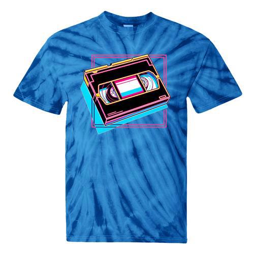 Retro VHS Vaporwave Video Cassette Nostalgia Geek Chic Premium Tri-Blend Tie-Dye T-Shirts - Figerry