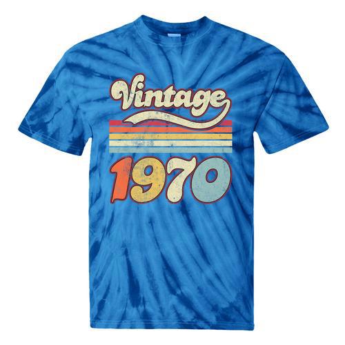 Vintage 1970 Birthday Retro Style 70's Born Nostalgia Outfit Premium Tri-Blend Tie-Dye T-Shirts - Figerry