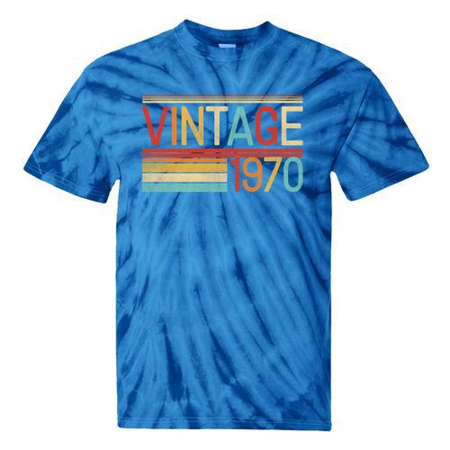 Vintage 1970 Birthday Retro Style 70's Born Nostalgia Party Premium Tri-Blend Tie-Dye T-Shirts - Figerry