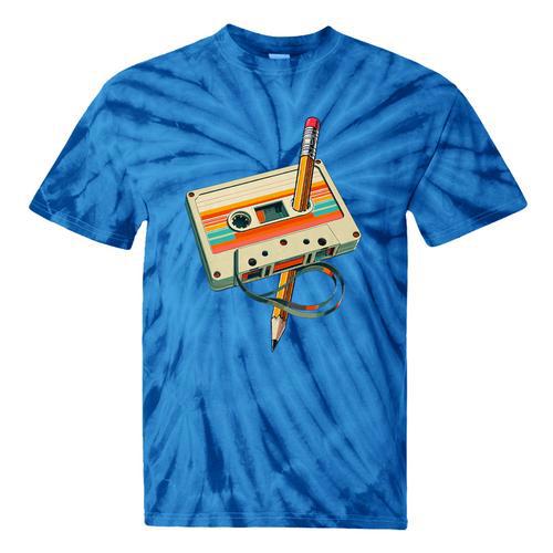 Vintage Pencil Rewind Cassette Tape Nostalgia Party 80s 90s Premium Tie-Dye T-Shirts - Figerry