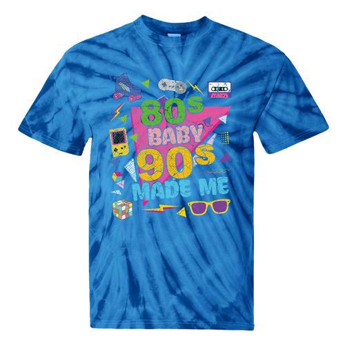 Vintage Retro 80's Baby 90's Made Me 1980s 1990s Nostalgia Premium Tri-Blend Tie-Dye T-Shirts - Figerry