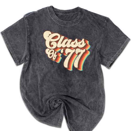 1977 Class Reunion Retro Class Of 77 High School Graduation Mineral Wash Tshirts - Best Gift Smart