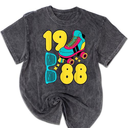 1988 Retro Raised In The 80s Old School Nostalgia Vibes Mineral Wash Tshirts - Figerry