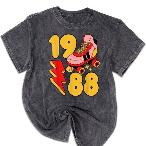1988 Retro Roller Skate Vintage 80s Nostalgia Collector Mineral Wash Tshirts - Figerry