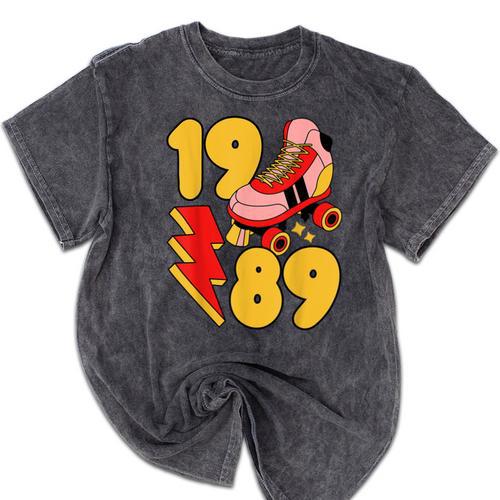 1989 Retro Roller Skate Vintage 80s Nostalgia Collector Mineral Wash Tshirts - Figerry
