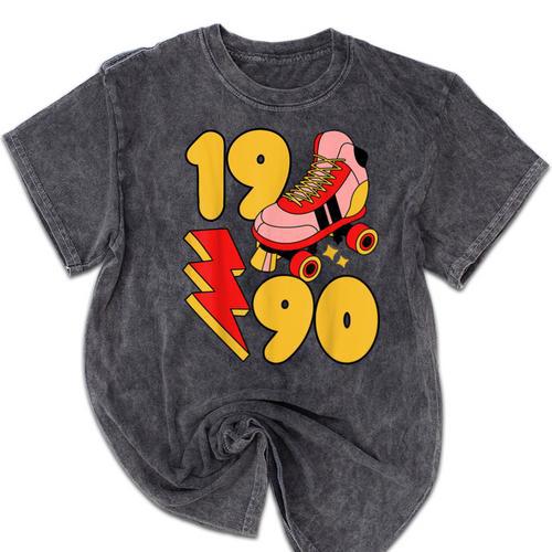 1990 Retro Roller Skate Vintage 90s Nostalgia Collector Mineral Wash Tshirts - Figerry
