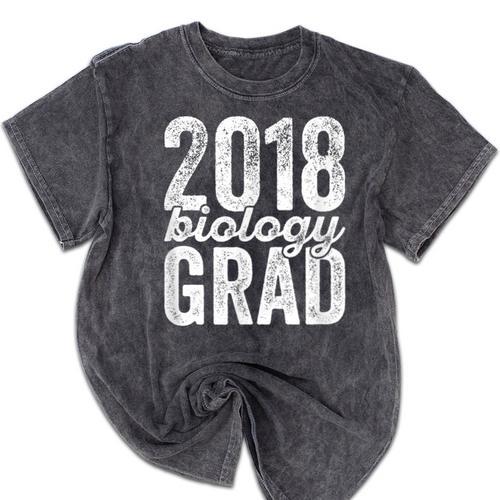 2018 Biology Graduation Biologist Graduate Degree Mineral Wash Tshirts - Best Gift Smart
