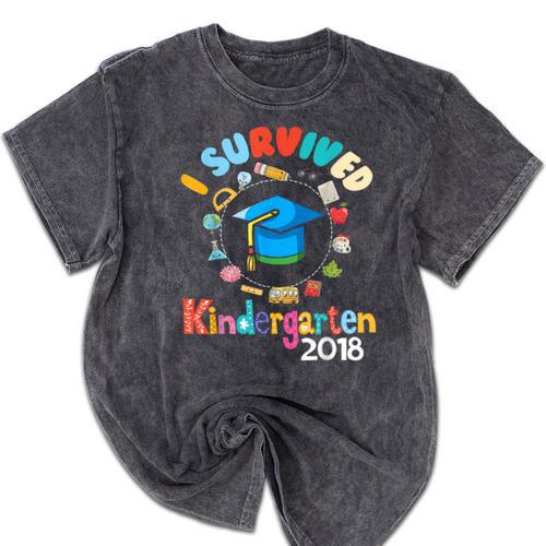 2018 Kindergarten Graduation Graduate Boys Girls Shirt Mineral Wash Tshirts - Best Gift Smart