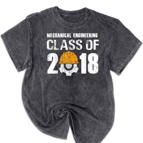 2018 Mechanical Engineering Graduation Shirt Mechanic Mineral Wash Tshirts - Best Gift Smart