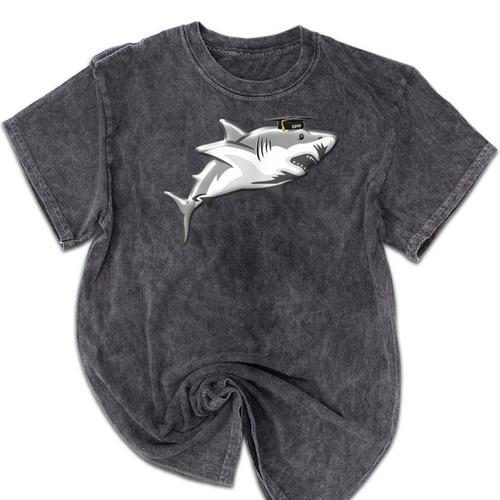 2019 Graduation Shark T Shirt High School College Grad Mineral Wash Tshirts - Best Gift Smart