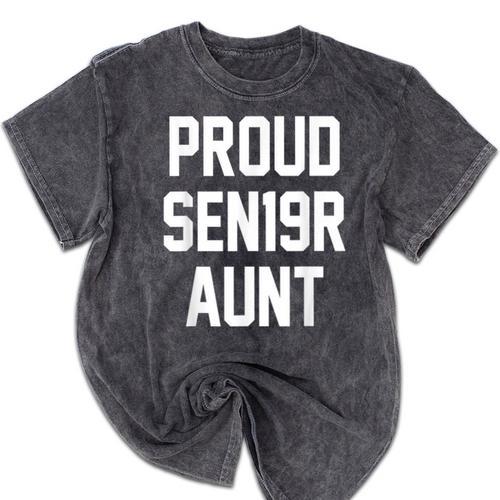 2019 Senior Aunt SEN19R Class Graduation Party T Shirt Mineral Wash Tshirts - Best Gift Smart