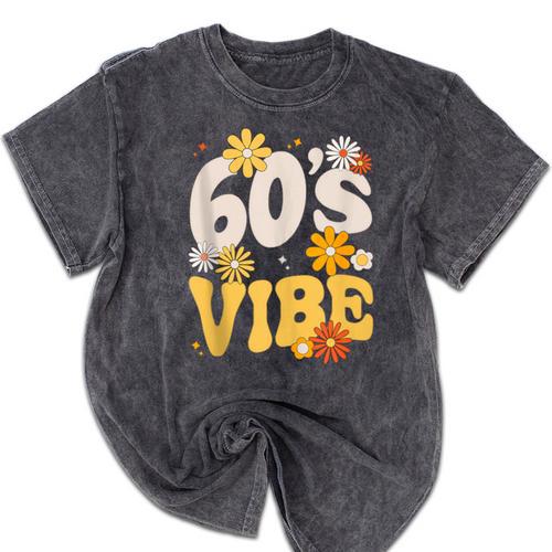 60's Vibe Vintage Nostalgia Mixtape Era 1960s Party Groovy Mineral Wash Tshirts - Figerry
