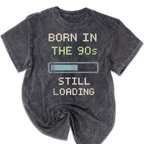90s Baby Tired Millennial Burnout Nostalgia Parenting Mineral Wash Tshirts - Figerry