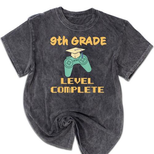 9th Grade Graduate Boys Girls Gamer Ninth Grade Graduation Mineral Wash Tshirts - Best Gift Smart