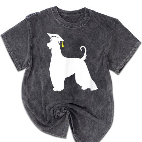 Afghan Hound Graduation Dog Graduate Men Women Kids Mineral Wash Tshirts - Best Gift Smart