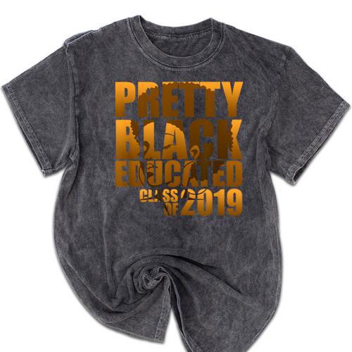 African American Girl Graduation Shirt Senior 2019 Mineral Wash Tshirts - Best Gift Smart